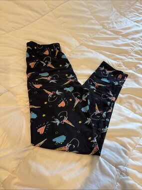 Girls' Black Unicorn & Hearts Leggings - Soft Stretch Kids Bottoms